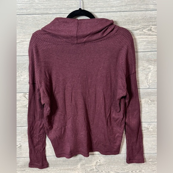 Z Supply Cowl Neck Ribbed Sweater, Mauve, Small, Soft - Picture 5 of 8